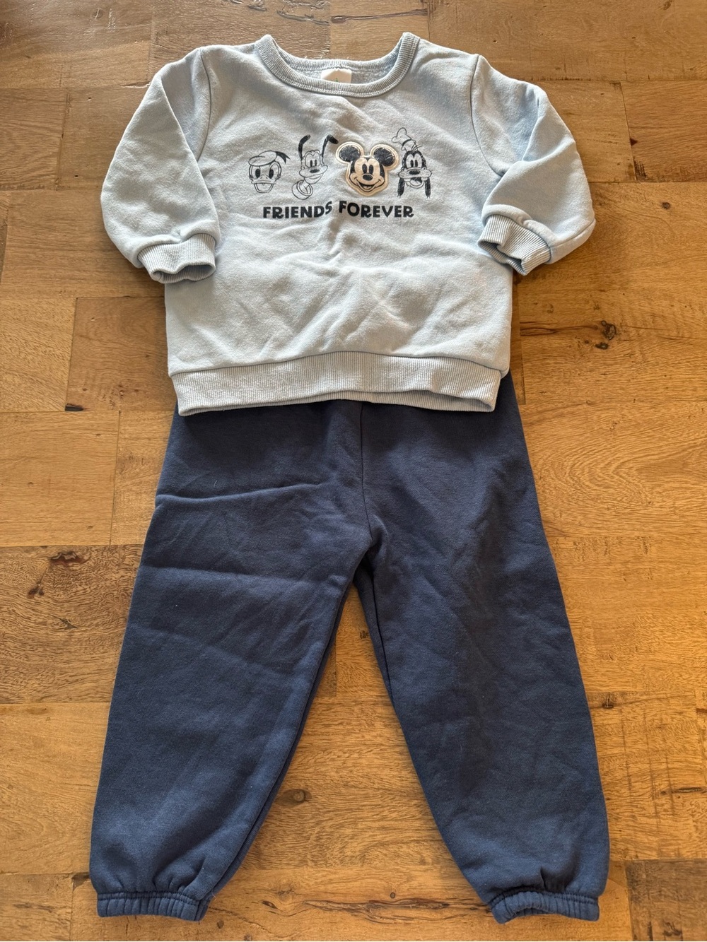 Disney Kids "Friends Forever" Blue Pullover Navy Bottoms Set size 24 months